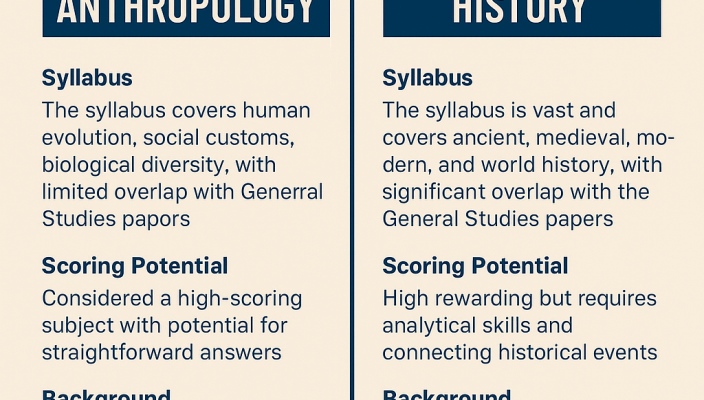 Anthropology vs History which is better optional