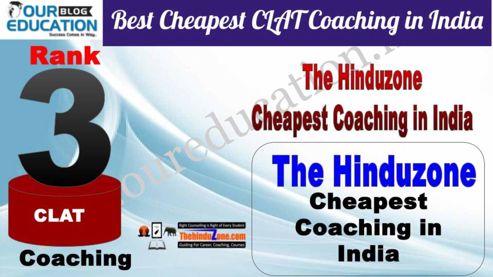 Rank 3. The Hinduzone IAS Best Cheapest Guidance Platform for CLAT in India