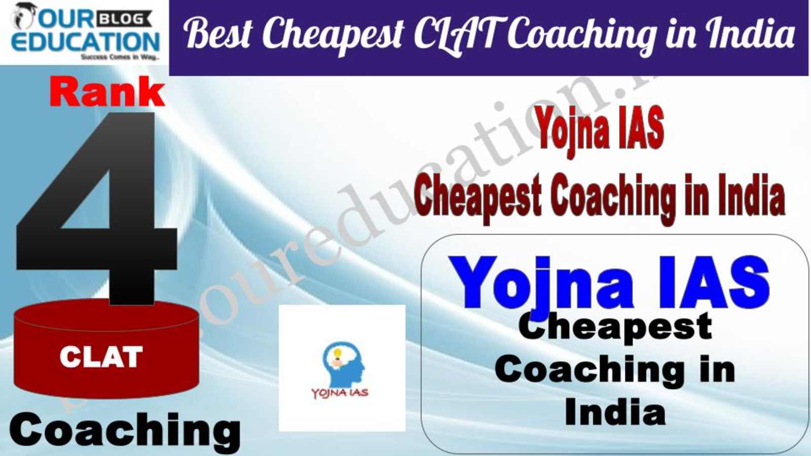 Rank 4. Yojana IAS Best Cheapest Clat Coaching in India