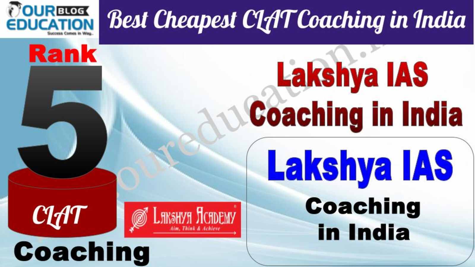 Rank 5. Lakshya IAS Top Best Cheapest CLAT Coaching in India