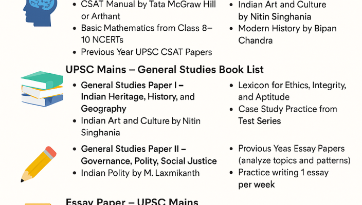 Best Books for UPSC CSE prelims and mains