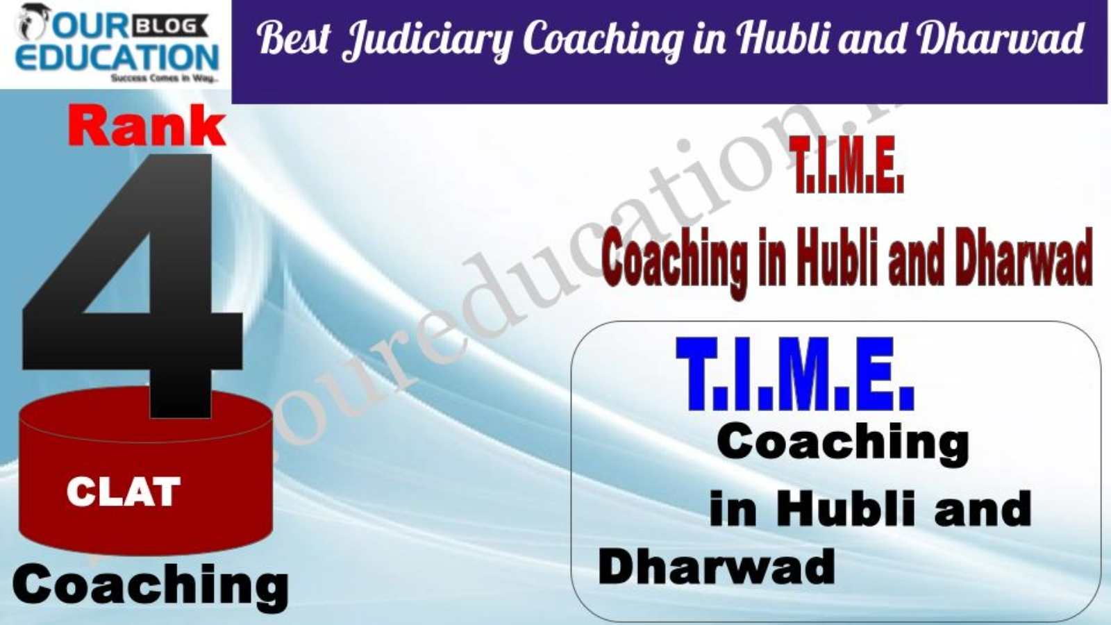 Rank 4. T.I.M.E. Institute  Best CLAT Coaching in Hubli and Dharwad