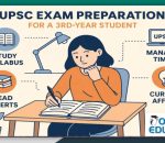 Third-year student preparation for the UPSC Examination