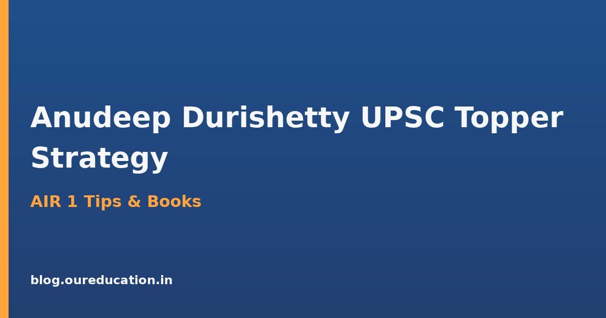 Anudeep Durishetty UPSC topper strategy — preparation guide