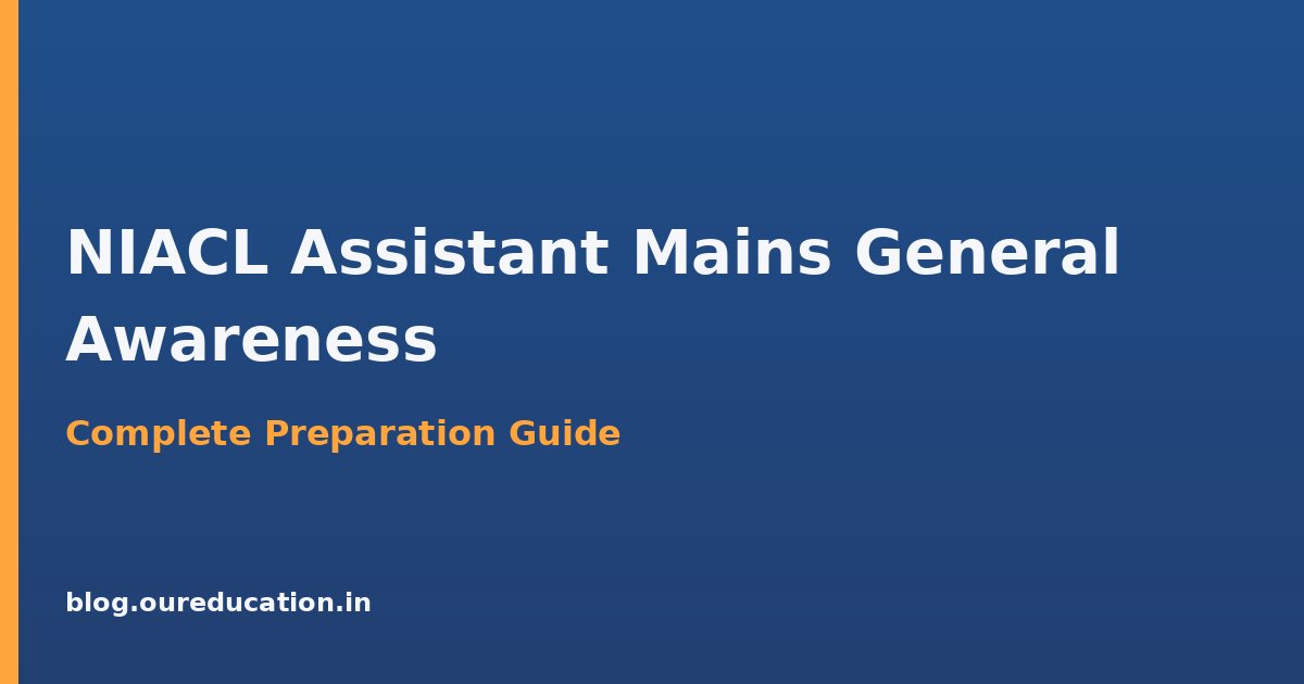 NIACL Assistant Mains General Awareness — preparation guide