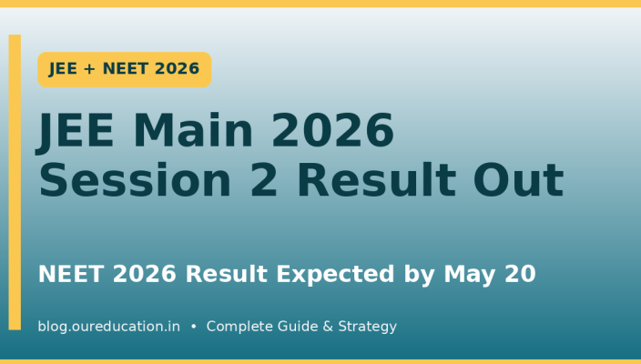 JEE Main 2026 Session 2 result and NEET 2026 result banner