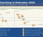 Map of Dehradun showing top 10 best IAS coaching institutes — best IAS coaching in Dehradun