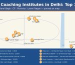 Map of Delhi showing top 10 best SSC coaching institutes — best SSC coaching in Delhi