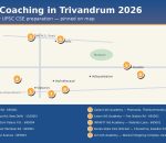 Map of Trivandrum showing top 10 best IAS coaching institutes — best IAS coaching in Trivandrum