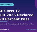 CBSE Class 12 Result 2026 banner showing 85.20 percent pass percentage and result highlights