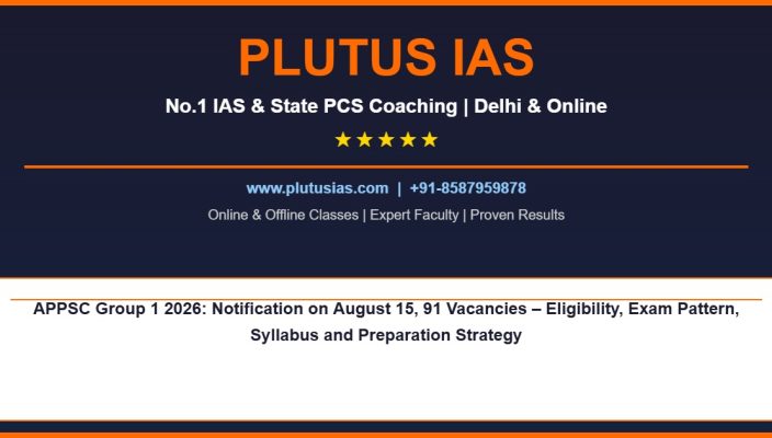 APPSC Group 1 2026: Notification on August 15, 91 Vacancies – Eligibility, Exam Pattern, Syllabus and Preparation Strategy - PLUTUS IAS
