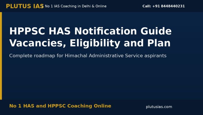 HPPSC HAS Notification Guide infographic with PlutusIAS branding
