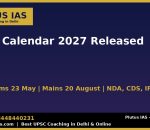 UPSC Calendar 2027 official exam schedule with Plutus IAS branding