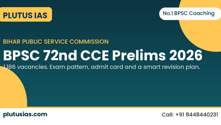 BPSC 72nd CCE Prelims 2026 exam update by Plutus IAS