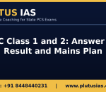 GPSC Class 1 and 2 answer key and result update banner by Plutus IAS