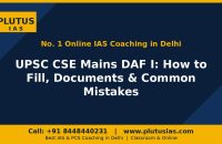 Plutus IAS banner on UPSC CSE Mains DAF I guide, No 1 online IAS coaching in Delhi