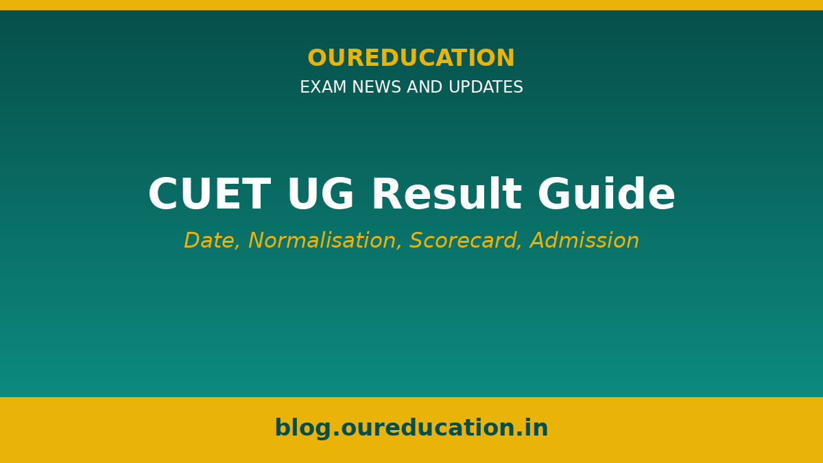 CUET UG result 2026 guide banner by OurEducation exam news