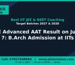 Plutus STEM banner on JEE Advanced AAT result and B.Arch IIT admission, best IIT JEE coaching