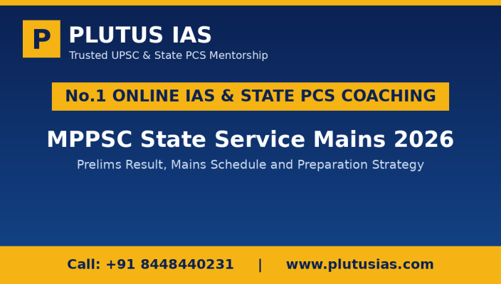 MPPSC State Service Mains preparation banner by Plutus IAS