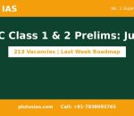 Plutus IAS banner for GPSC Class 1 and 2 Prelims on 7 June and 213 vacancies last week strategy