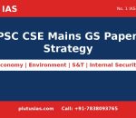 Plutus IAS banner for UPSC CSE Mains GS Paper 3 strategy covering Economy, Environment, Science and Technology and Internal Security