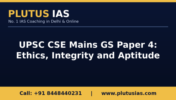UPSC CSE Mains GS Paper 4 ethics strategy banner by Plutus IAS