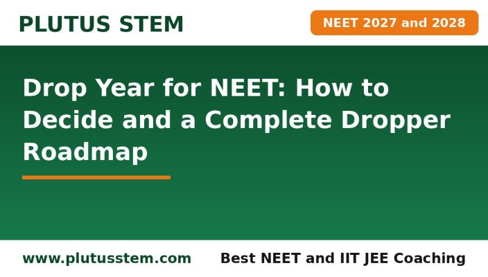 Drop year for NEET decision framework and dropper roadmap with Plutus STEM banner for NEET 2027 and 2028