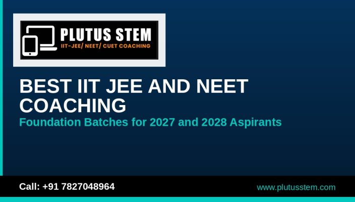 Plutus STEM banner for best IIT JEE and NEET coaching for 2027 and 2028