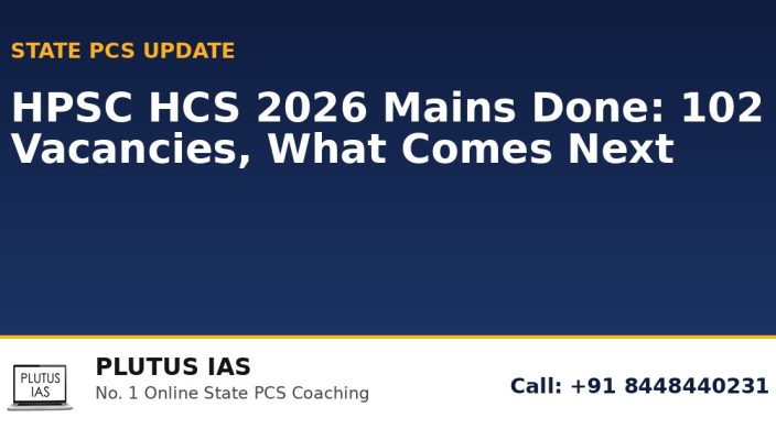 HPSC HCS 2026 mains done 102 vacancies - Plutus IAS state PCS coaching