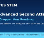 JEE Advanced second attempt dropper year roadmap banner by Plutus Stem best IIT JEE and NEET coaching for 2027 and 2028
