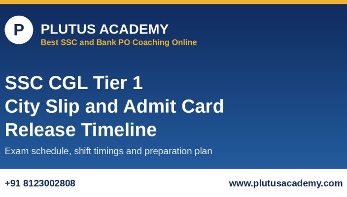 SSC CGL Tier 1 city intimation slip and admit card release timeline with shift timings from Plutus Academy, best SSC coaching online