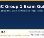 TGPSC Group 1 exam guide banner by Plutus IAS, the number one Telangana Group 1 coaching online