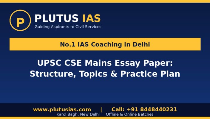 Plutus IAS banner for UPSC CSE Mains essay paper preparation
