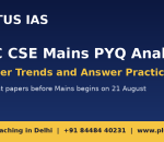 UPSC CSE Mains PYQ analysis GS paper trends banner by Plutus IAS No 1 IAS coaching in Delhi