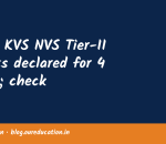 CBSE KVS NVS Tier-II results declared for 4 posts; check