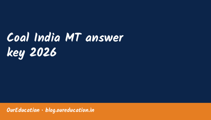 Coal India MT answer key 2026