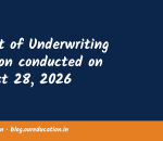 Result of Underwriting Auction conducted on August 28, 2026