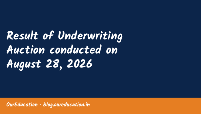 Result of Underwriting Auction conducted on August 28, 2026
