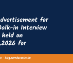 The advertisement for the Walk-in Interview to be held on 23.09.2026 for engagement of Teaching Faculty (Broad Specialty Departments) on a C