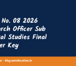 Advt. No. 08 2026 Research Officer Sub General Studies Final Answer Key