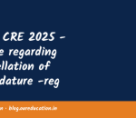 ESIC: CRE 2025 - Notice regarding cancellation of candidature -reg