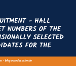 RECRUITMENT - HALL TICKET NUMBERS OF THE PROVISIONALLY SELECTED CANDIDATES FOR THE POSTS OF STENOGRAPHER GRADE-III NOTIFIED VIDE NOTIFICATIO