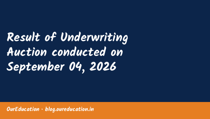 Result of Underwriting Auction conducted on September 04, 2026