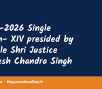 19-09-2026 Single Bench- XIV presided by Hon'ble Shri Justice Ratnesh Chandra Singh Bisen, is cancelled on 21-09-2026 at Principal Seat, Jab