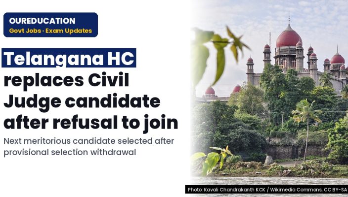 Telangana HC: JCJ 2025 - Notification with regard to the provisional selection of next meritorious candidate in the place of a provisionally
