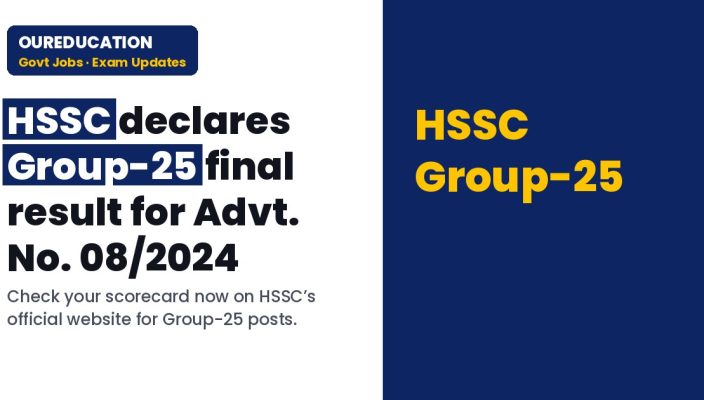 HSSC Group-25 final result declared for Advt. No. 08/2024