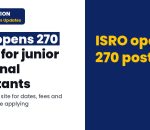 ADVT NO. ISRO:ICRB:01(A-JPA):2026 Dated 27.07.2026: