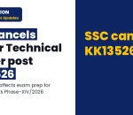 SSC: Cancellation Notice for the post of 'Junior Technical Officer', Post Code KK13526, advertised under Selection Posts Examination, Phase-