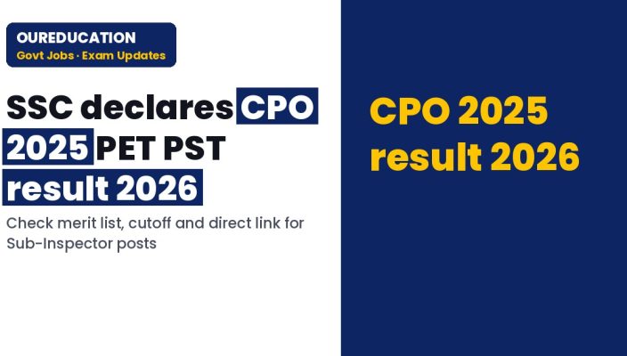 SSC CPO 2025 PET PST result 2026 declared: Check merit list, cutoff and direct link
