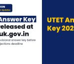 UTET Answer Key 2026 released at ubse.uk.gov.in, download now